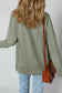 Mist Green Thermal Ribbed Texture Drop Shoulder Button Up Shacket