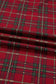 Red Plus Size Plaid Short Sleeve Shirt Loose Pants 2pcs Pajama Set