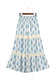 Sky Blue Floral Print Lace Patchwork Detail Wide Leg Pants