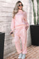 Pink Camo Print Jogger Pants Set