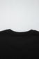 Black Solid Color Oversize Slit Sweatshirt Ribbed Leggings 2pcs Set