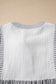 Gray Stripe Half Button Gauze Patchwork Bracelet Sleeve Babydoll Blouse