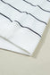 White Stripe Color Block Zip V Neck Sleeveless Top