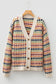 Gray Dotty Pattern Knit Button Front V Neck Sweater Cardigan