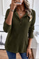 Pale Khaki Rib Textured Henley Knit Top
