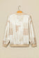 Khaki Patchwork Floral Print Mock Neck Long Sleeve Sweatshirt