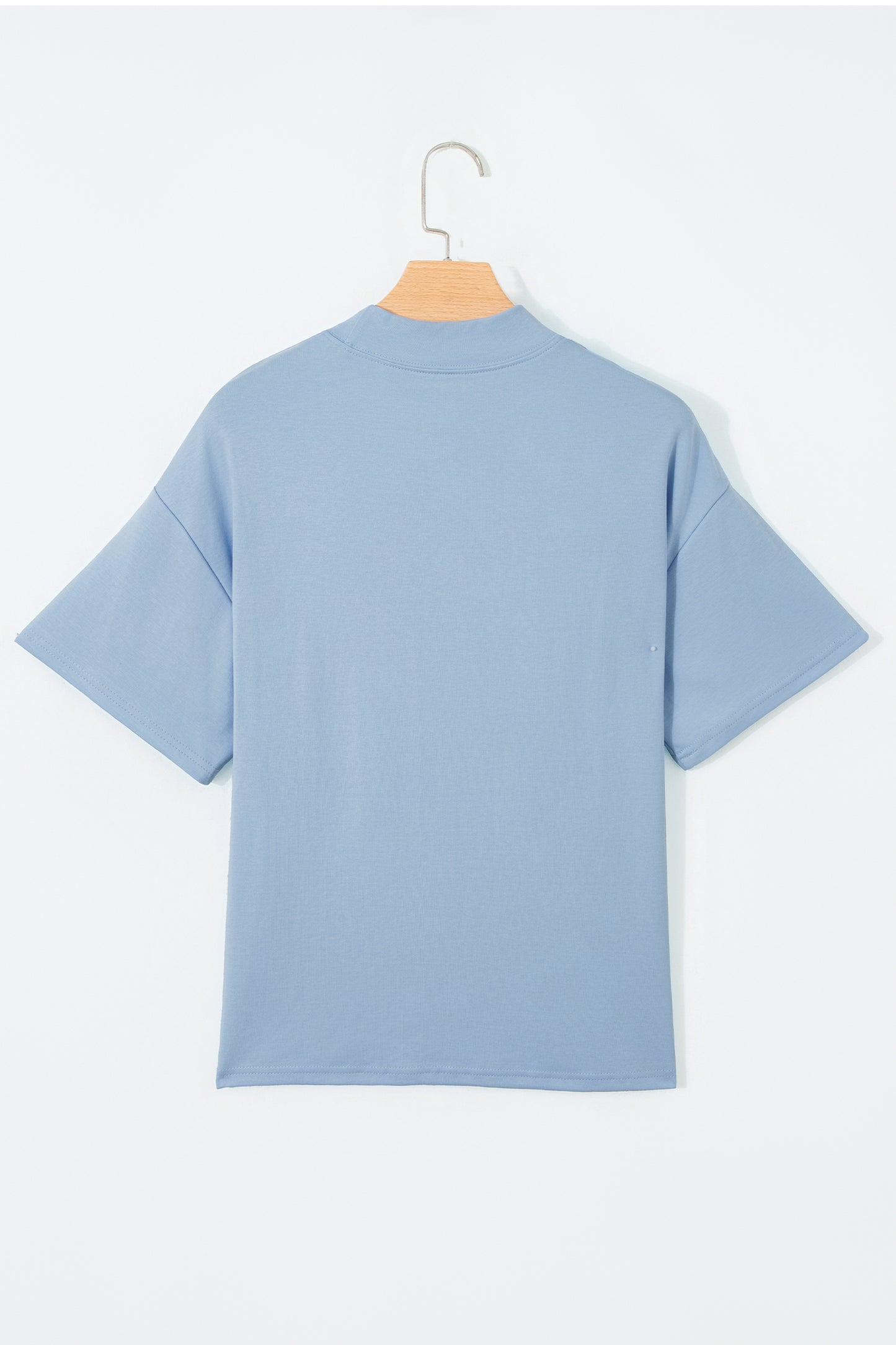 Sachet Pink Solid Color High Neck Oversize Tee