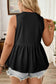 Blue Sapphire Plus Size Solid Color Bow Tie Peplum Tank Top