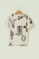 Beige Retro Western Print T Shirt
