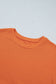 Orange Solid Long Sleeve Top Patchwork Floral Flared 2-in-1 Mini Dress