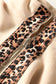 Parchment Leopard Trim Zipped Short Sleeve Casual Set