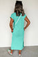 Clearly Aqua Mineral Wash Pocketed T-shirt Long Dress