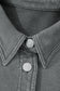 Medium Grey Mineral Wash Chest Pockets Drop Shoulder Shacket with Side Slit