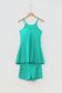 Pink Solid Color Tunic Tank Dress Athletic Shorts Two Piece Set