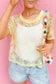 Beau Blue Sheer Floral Lace Boxy Tee