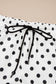 White Polka Dot Contrast Ruffle Trim Shorts