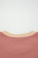 Rose Pink Contrast Star Patchwork Exposed Seam Uneven Hem Drop Shoulder Sweatshirt