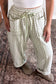 Red Plaid Contrast Trim Drawstring Elastic Waist Shift Pants