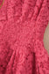 Coral Floral Lace Overlay Zip Up V Neck Smocked Waist Sleeveless Dress