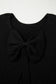 Bright Green Festive Bow Backless Bubble Sleeve Sweater