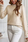 Racing Red Lace Trim Patchwork Buttoned Cuffs Loose Sweater