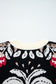 Black Floral Print Buttoned Front V Neck Knit Cardigan