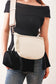 Color black Checkered Woven PU Leather Crossbody Bag Adjustable Strap Large Size