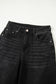 Dusk Blue Raw Hem Straight Leg Loose High Waist Jeans