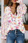Blue Cakewalk Floral Smocked Blouse