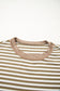 Black Stripe Thermal Knit Drop Shoulder Casual Top