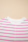 Rose Stripe Casual Wide Leg 2pcs Pants Set