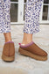 Chestnut Contrast Print Suede Plush Lined Snow Boots