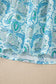 Sky Blue Paisley Print Puff Sleeve Loose Shirt