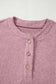 Clearly Aqua Ribbed Texture Drop Shoulder Henley Knit Top