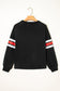 Black Varsity Spirit Striped 89 Graphic Casual Sweatshirt