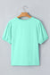 Bonbon Solid Color V Neck Short Puff Sleeve Blouse