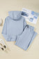 Jet Stream Half Zip Thumbhole Sleeve Hoodie Active Pants 2pcs Outfit