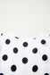 White Polka Dot Print Flutter Sleeve Striped Patchwork Babydoll Blouse