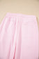 Light Pink Drawstring Waist Patchwork Solid Color Jogger Pants