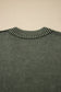 Black Mineral Wash V Neck Knit Exposed Seam Drop Shoulder Loose Sweater