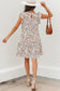 Khaki Leopard Ruffled Flutter Sleeve Keyhole Back Mini Dress