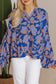 Gray Morn Floral Print Batwing Sleeve Buttoned Loose Fit Shirt