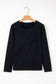 Black Asymmetric Seam Detail Solid Color Long Sleeve Top