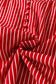 Red Stripe Ruffled Short Puff Sleeve Button Front Blouse
