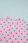 Pink Polka Dot Print V Neck Short Sleeve Tiered Mini Dress