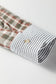 Brown Plaid Print Striped Patchwork Single Chest Pocket Buttoned Shirt
