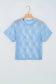 Beau Blue Sheer Floral Lace Boxy Tee
