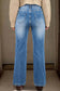 Myosotis Acid Washed Straight Leg Full Length Casual Jeans