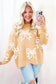Pink Bow Pattern Drop Shoulder Loose Sweater