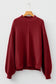 Dirty blue Solid Color Front Seam Drop Shoulder Loose Sweater